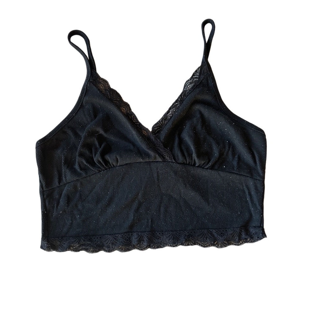 Black Cropped Cami Top